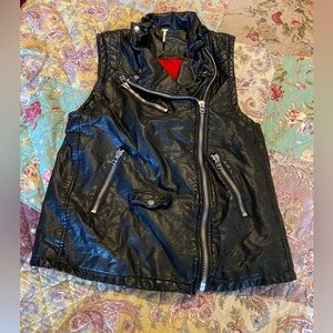 FREE PEOPLE faux leather biker vest in great Preowned condition